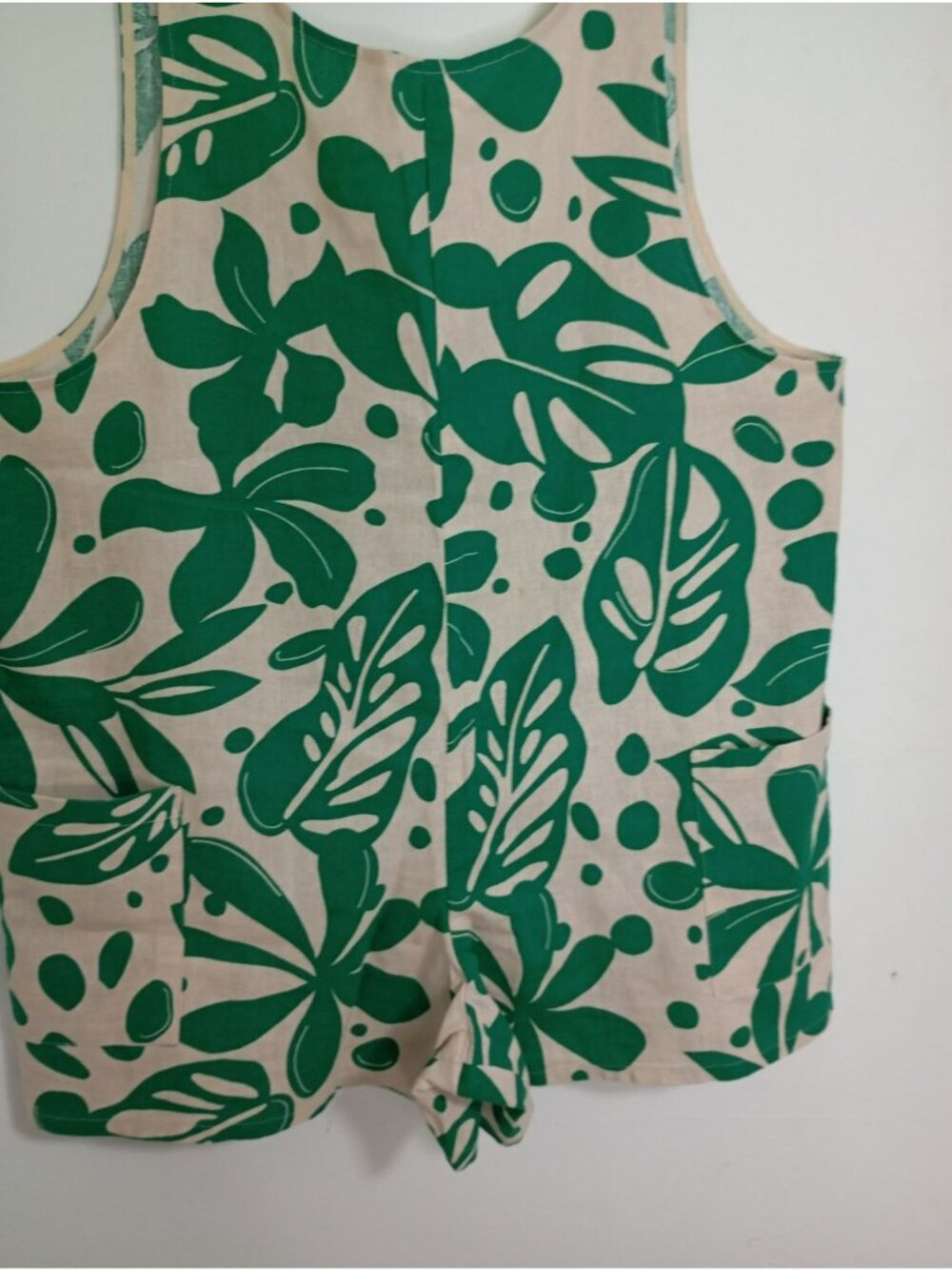 Anthropologie Corey Lynn Calter Romper Green Tank Linen-Blend Pockets Size M - Picture 9 of 13